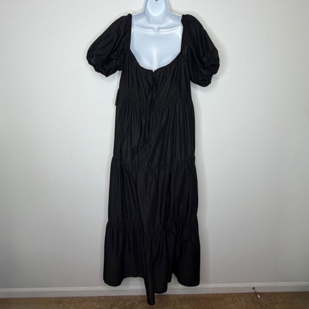 Eloquii Black Puff Sleeve Tiered Maxi Dress - Picture 7 of 12